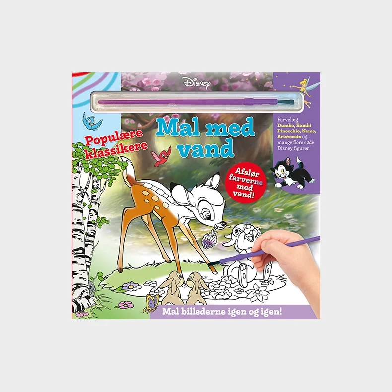 Mal med vand - Disney - Populre klassikere (bog med pensel - farvelg igen og igen)
