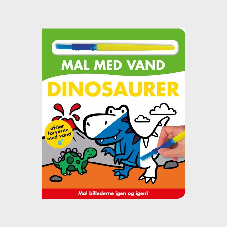 Mal med vand - Dinosaurer (papbog med pensel - farvelg igen og igen)