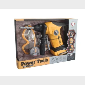 Boremaskine med sikkerhedsbriller