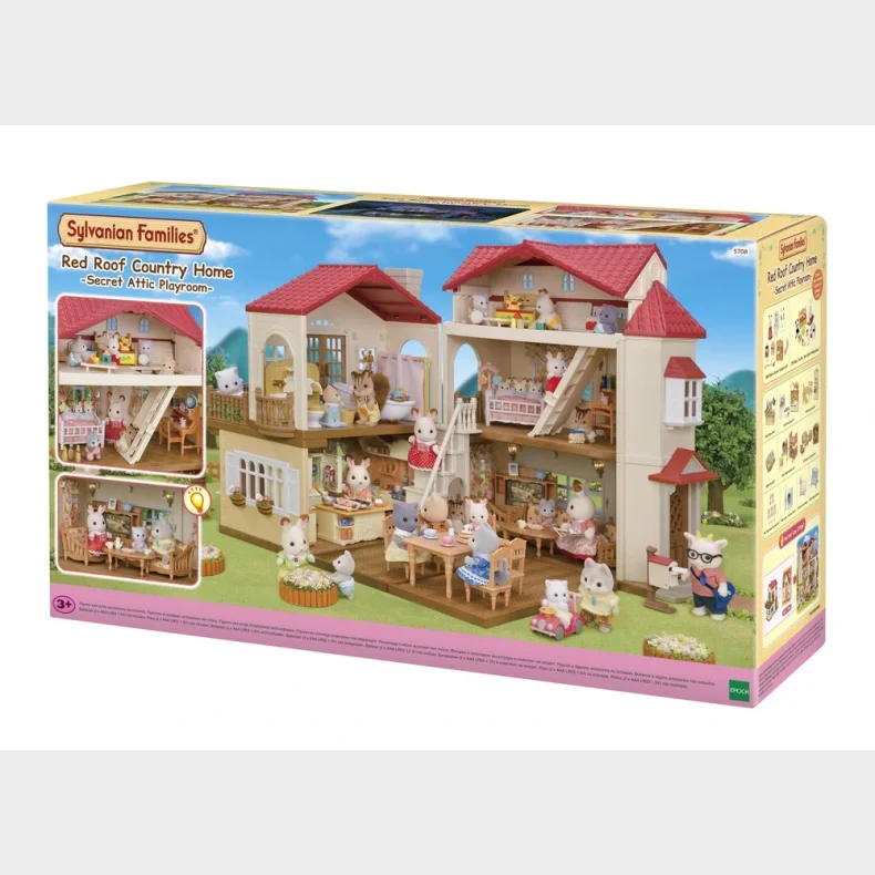 Sylvanian Families Byhus med Lys - med hemmeligt loftsrum