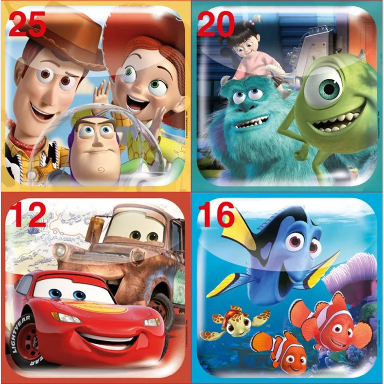 Puslespil Disney Pixar 12-16-20-25 brikker
