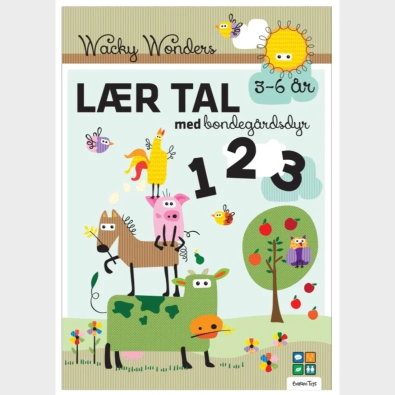 Aktivitetsbog Lr Tal med Wacky Wonders Bondegrdsdyr - 123