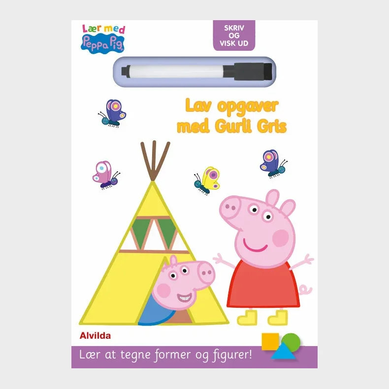 Peppa Pig - Lr med Gurli Gris - Skriv og visk ud - Lav opgaver med Gurli Gris