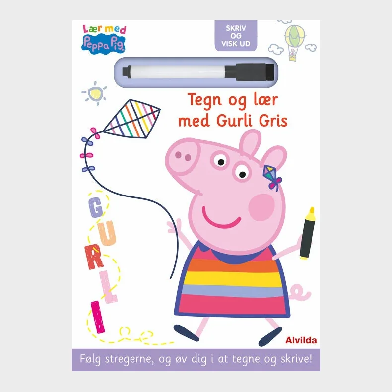 Peppa Pig - Lr med Gurli Gris - Skriv og visk ud - Tegn og lr med Gurli Gris