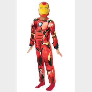 Iron Man Deluxe udkldningsdragt og maske str 3-4 r