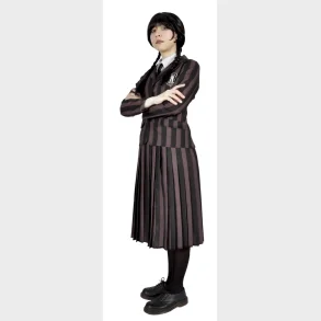 Wednesday Addams nevermore academy kostume med paryk str. 140 cm