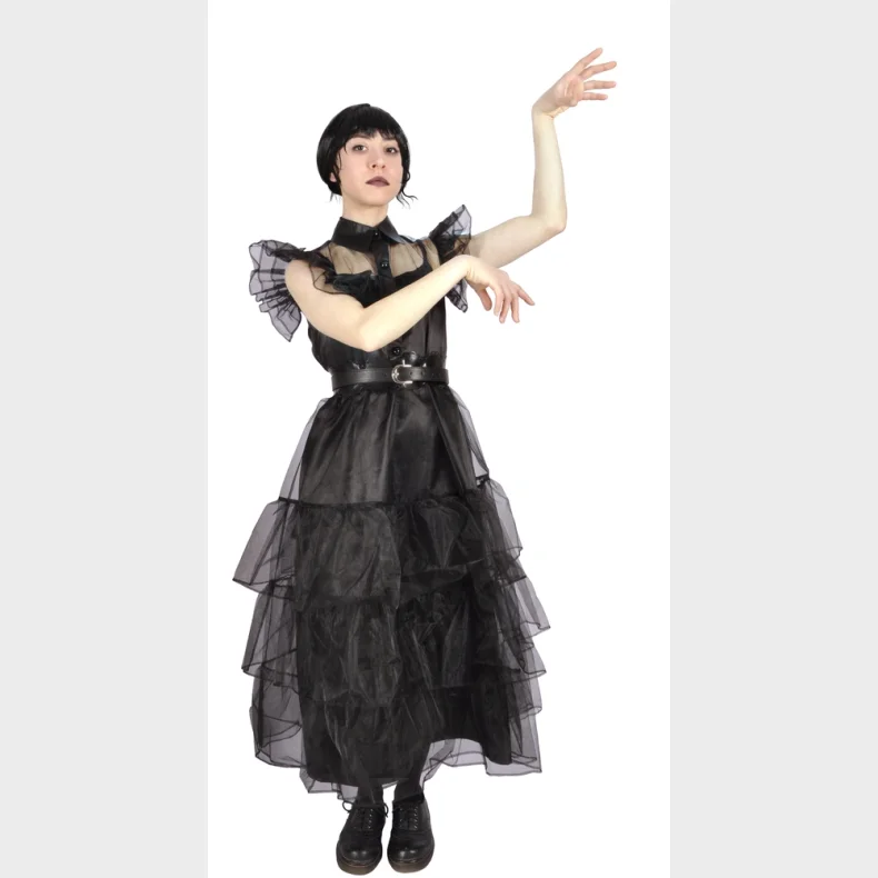Wednesday Addams balkjole kostume str. 152 cm