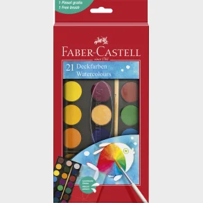 Farvelade med 21 forskellige farver og 1 pensel
