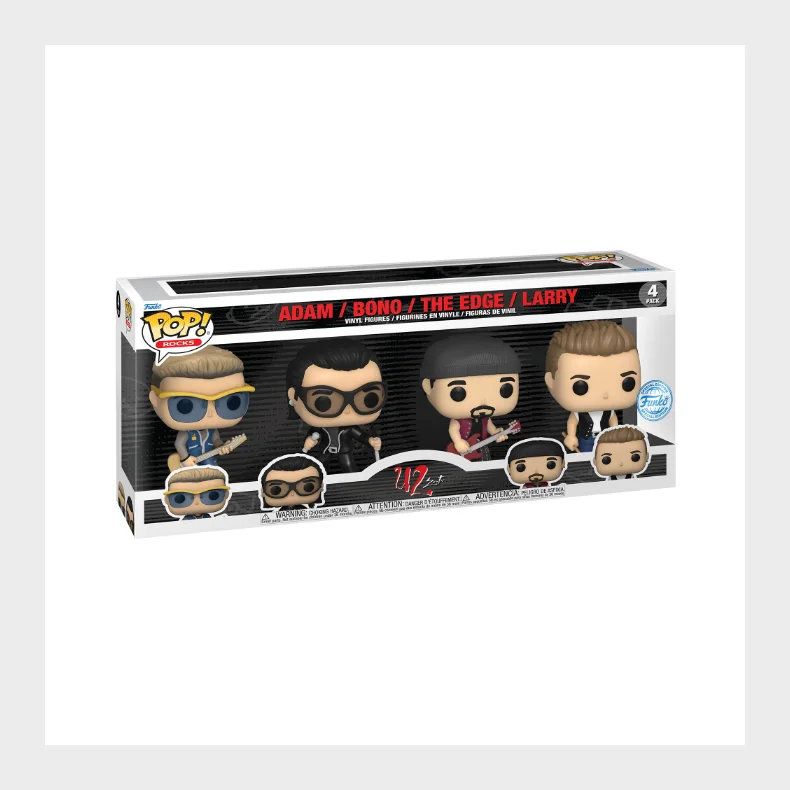 Funko! POP EXCLUSIVE 4-PAK U2 Adam, Bono, Larry The Edge