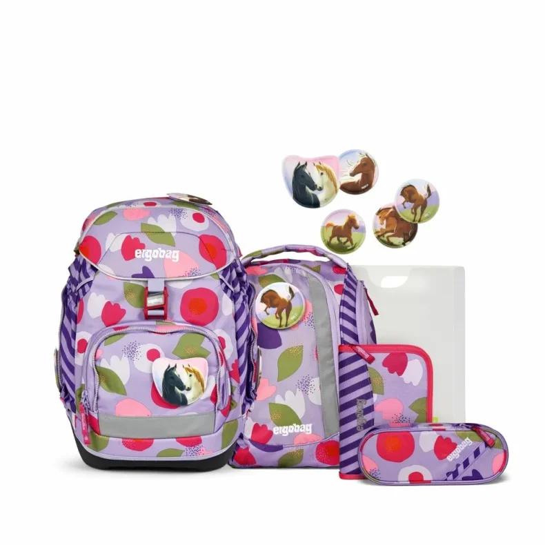 ergobag pack skoletaske-st flower powbear