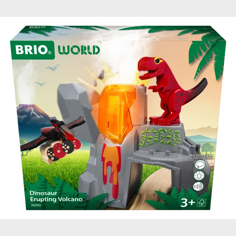 Brio - Aktiv vulkan med dinosaurer