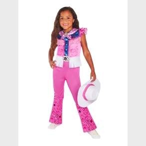 Barbie Cow-girl kostume med hat str. 5-6 r