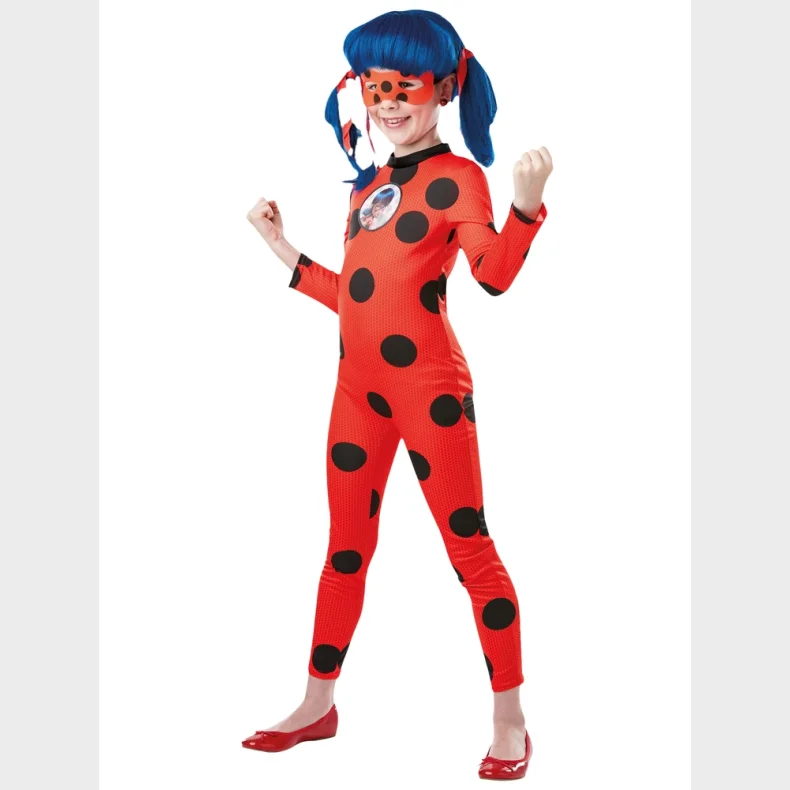 Miraculous Ladybug Classic kostume med maske str. 3-4 r