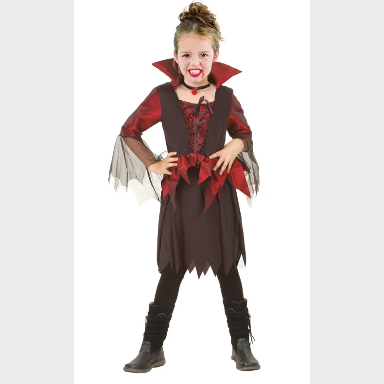 Vampyr-dronning kostume str. 4-6 r