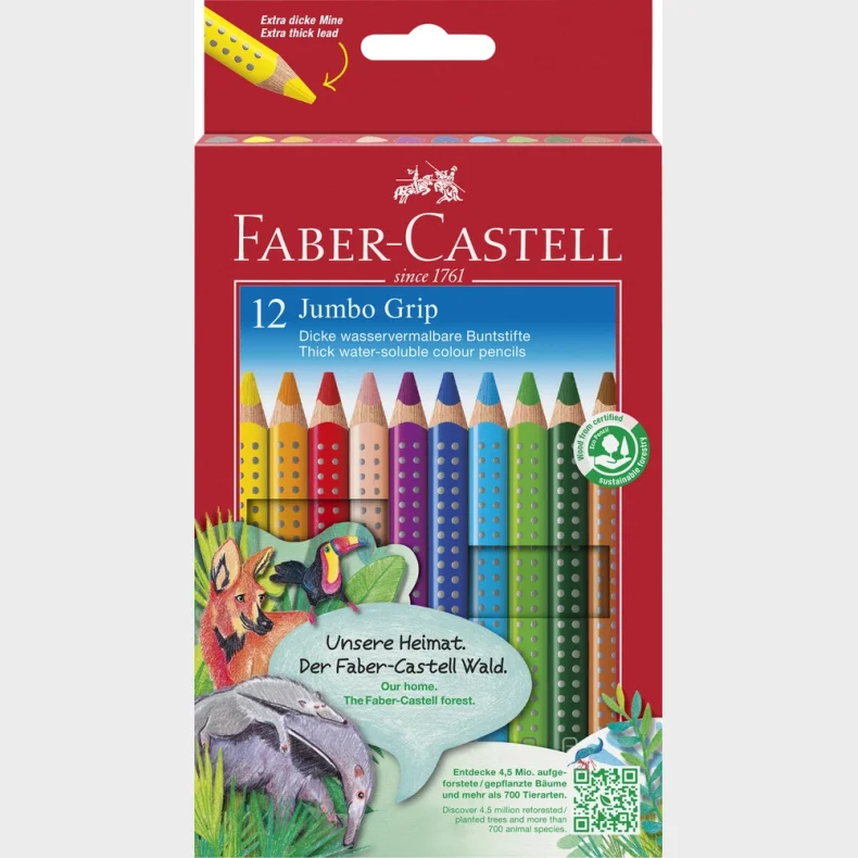 Farveblyant grip jumbo Faber-Castell 12