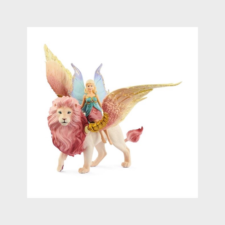 Fairy in Flight on Winged Lion - Schleich