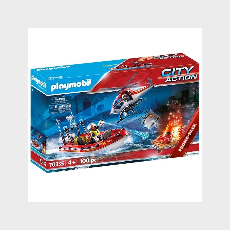 Brandberedskab med helikopter og bd - PL70335 - PLAYMOBIL City Action