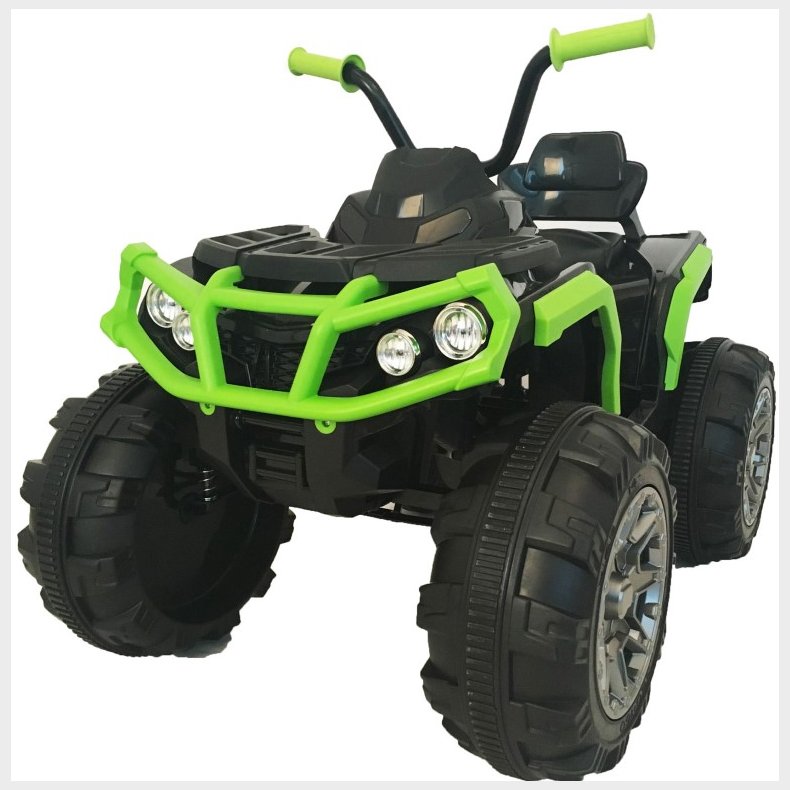 EL ATV Black til brn 12V med gummihjul. Sort/Grn