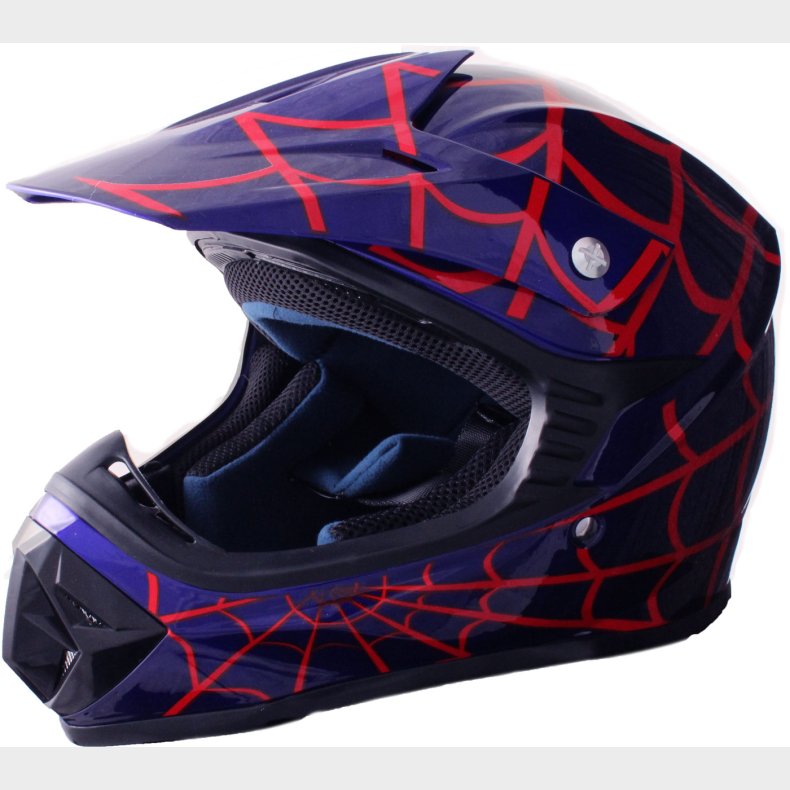 Brne Crosser Hjelm SpiderBlue str.   S