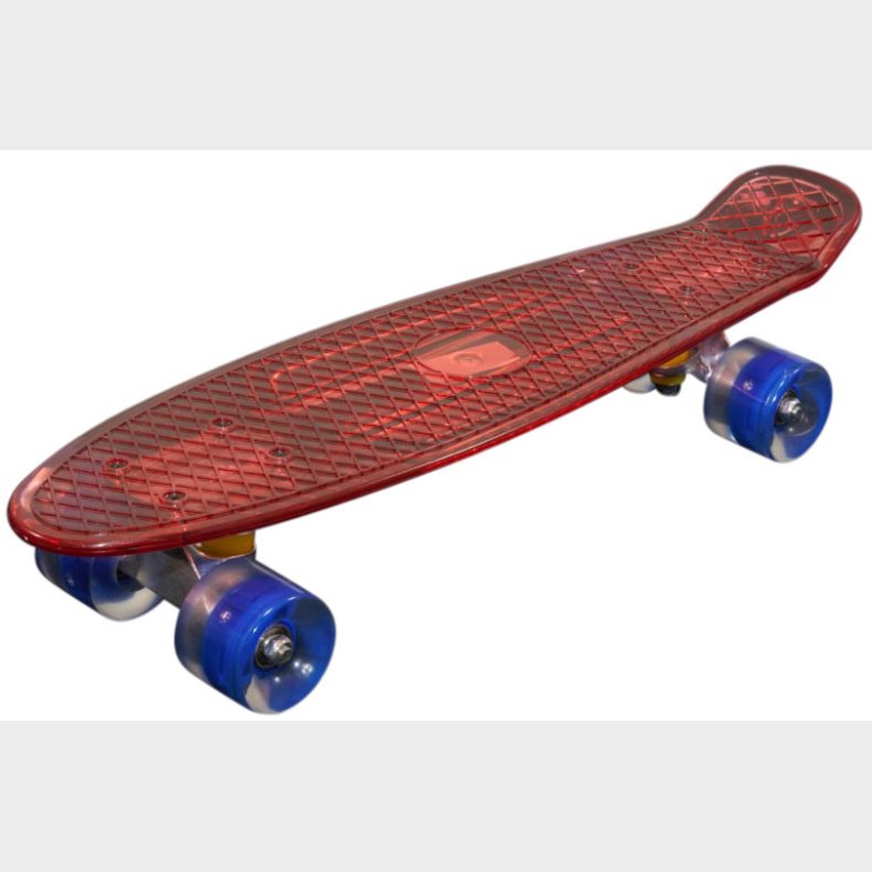 MCU-Sport  Rd Transparent LED Skateboard m/LED Lys + ABEC7