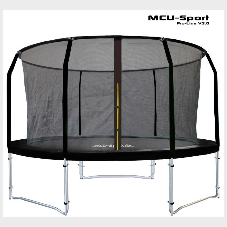 MCU-Sport Pro-line 3,05m Sort Trampolin V3.0 + Pro sikkerhedsnet