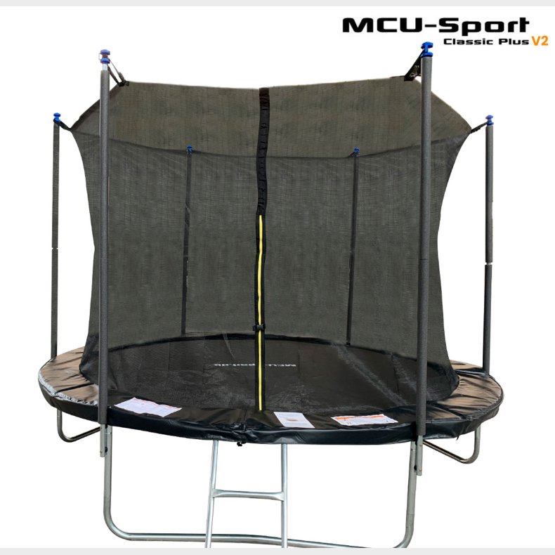 MCU-Sport Classic Plus V2  3,05M Trampolin + Sikkerhedsnet + Stige Sort