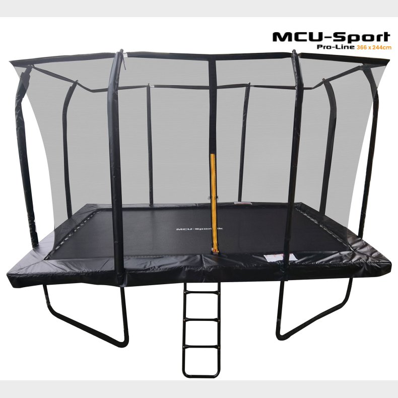 MCU-Sport Pro-Line  Firkantet Trampolin+net+stige 366 x 244cm