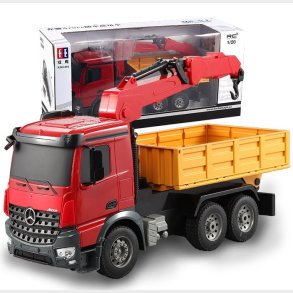Mercedes Benz Arocs Fjernstyret Lastbil med kran 1:20 2.4G 8CH