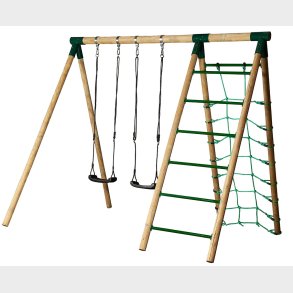 H&ouml;rby Bruk Tr� Active  H�jt Gyngestativ med klatrenet