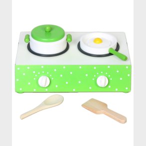 Tr LegeKomfur bord grn m. prikker