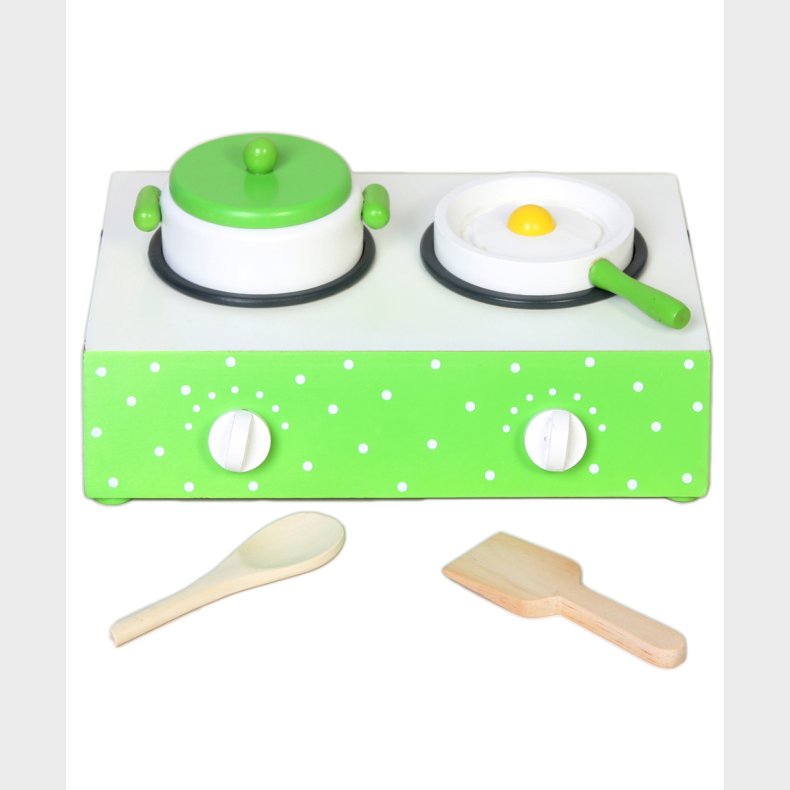 Tr LegeKomfur bord grn m. prikker