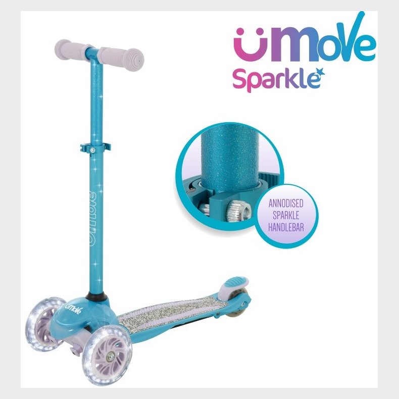 uMoVe Sparkle Mini Flex LED Lbehjul, Teal