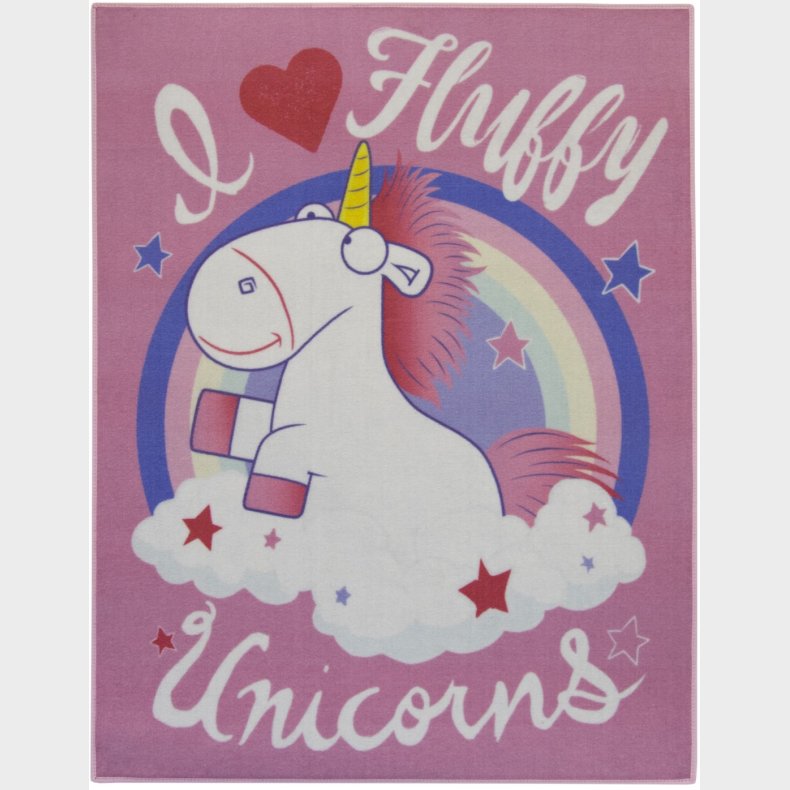 Minions I Love Fluffy Unicorns De Luxe gulvtppe til brn 95x125