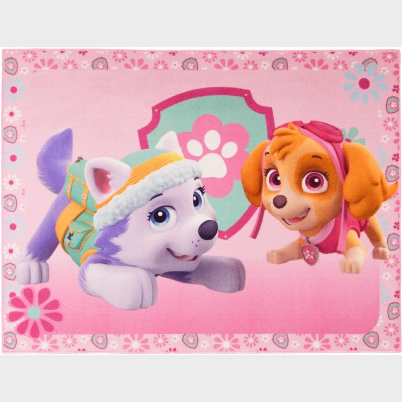 Paw Patrol Everest og Skye De Luxe gulvtppe til brn 95x125