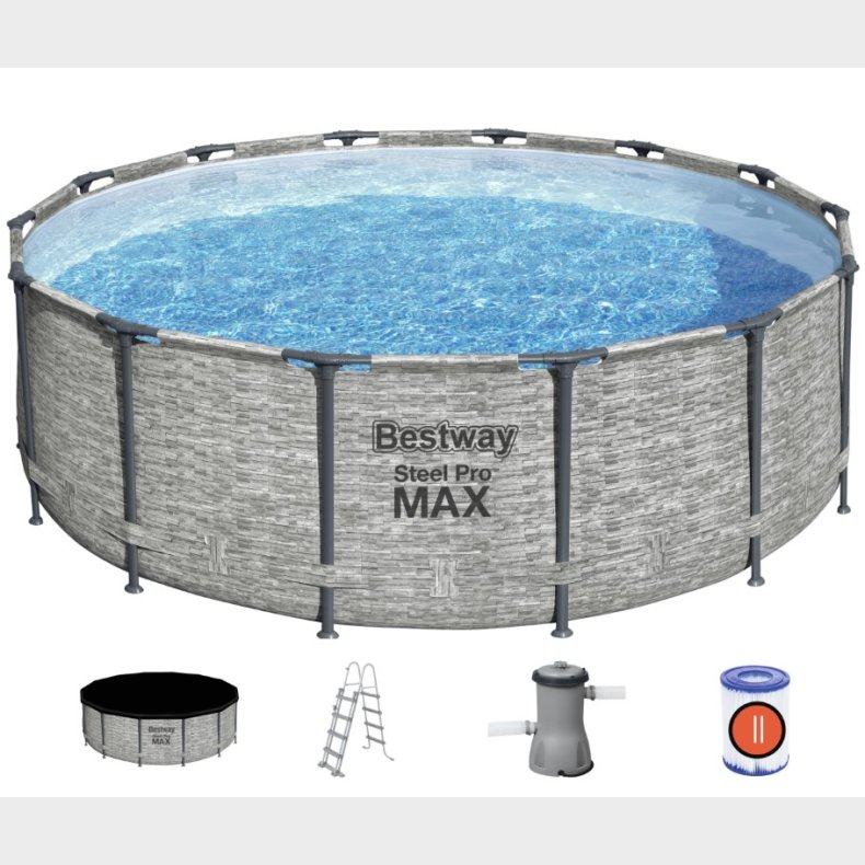 Bestway Steel Pro Max Frame Pool 427 x 122 cm  - Prismatic Stone Ny Model