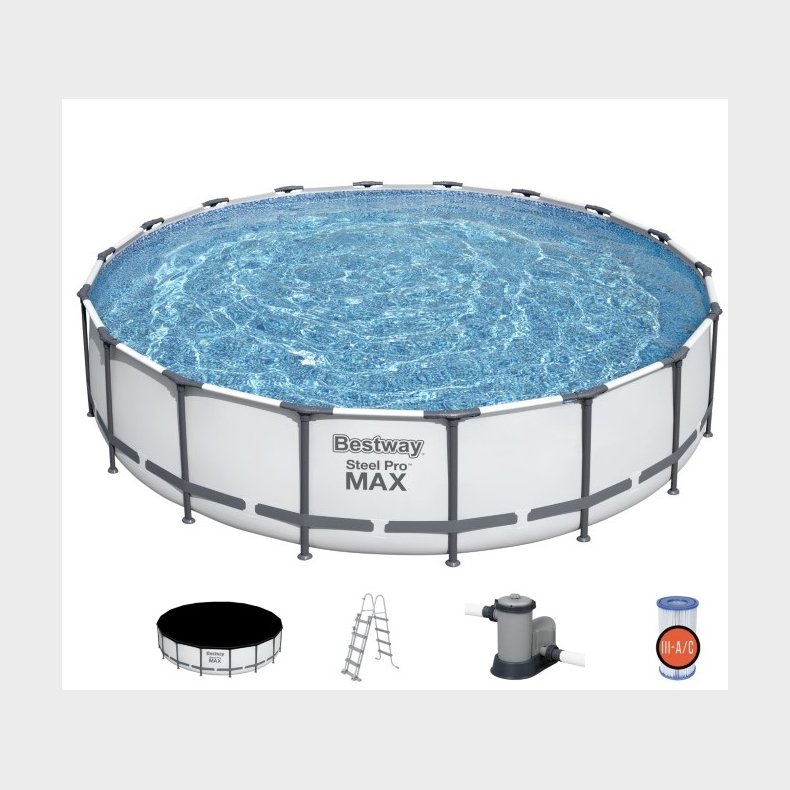 Bestway Steel Pro MAX Frame Pool 549 x 122cm  m/pumpe, stige m.v.