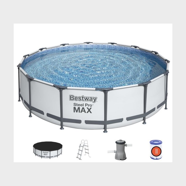 Bestway Steel Pro MAX Frame Pool 427 x 107cm m/pumpe, stige m.v.