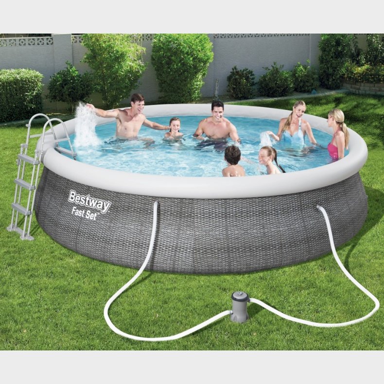 Bestway Fast Set Pool St 457 x 107 cm m/pumpe og stige