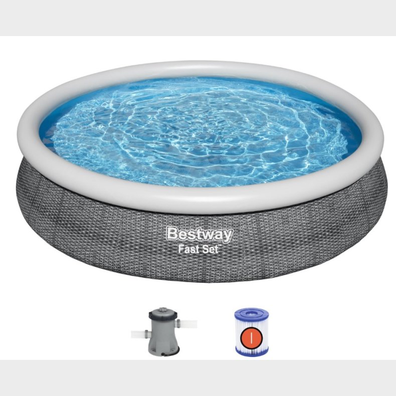 Bestway Fast Set Pool St 366 x  76cm m/Filter Pumpe