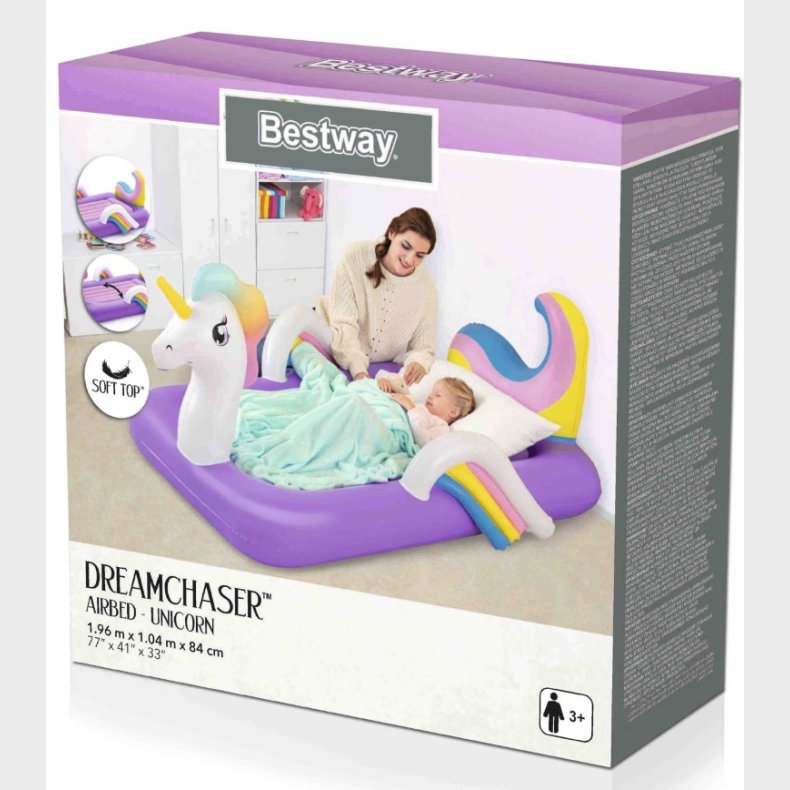 Bestway  DreamChaser Unicorn/Enhjrning Luftmadras 196 x 104 x 84 cm