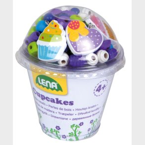 Tr�perler Cupcake Bl� - Lav-det-selv Halsk�de