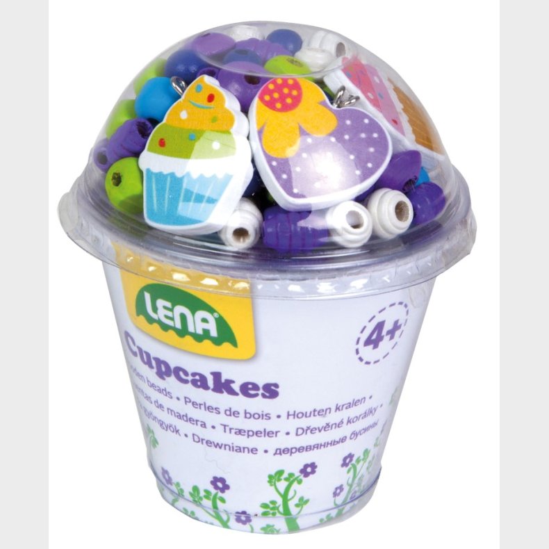 Tr�perler Cupcake Bl� - Lav-det-selv Halsk�de