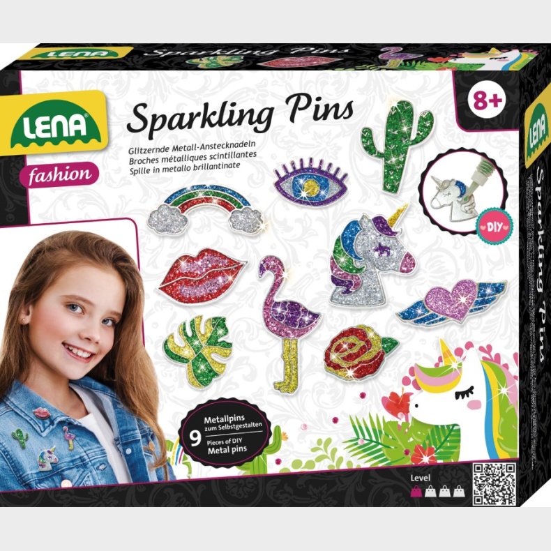 Lena Metal Sparkling Pins til brn