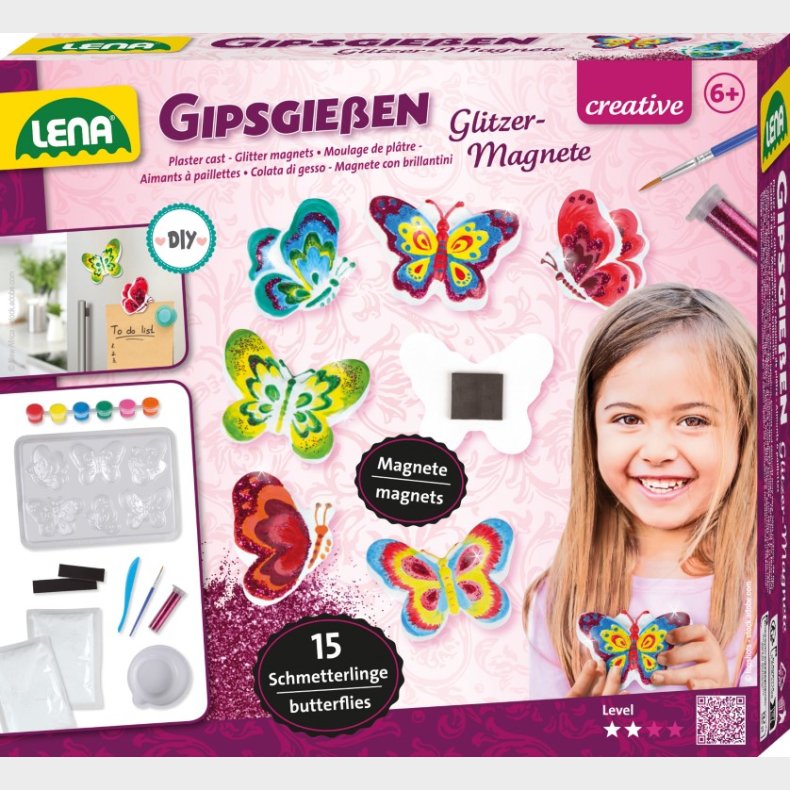 Lena Gipsstbning Glitter Sommerfugle