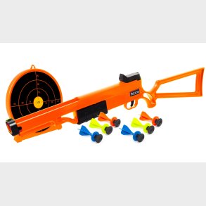 Sureshot Rifle + Skydeskive til brn m/6 dartpile