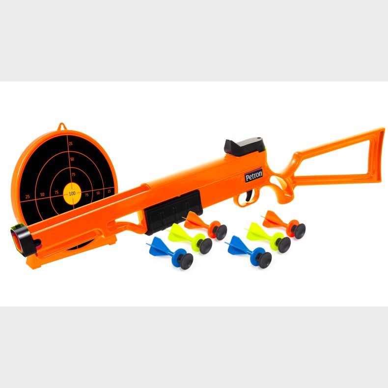 Sureshot Rifle + Skydeskive til brn m/6 dartpile