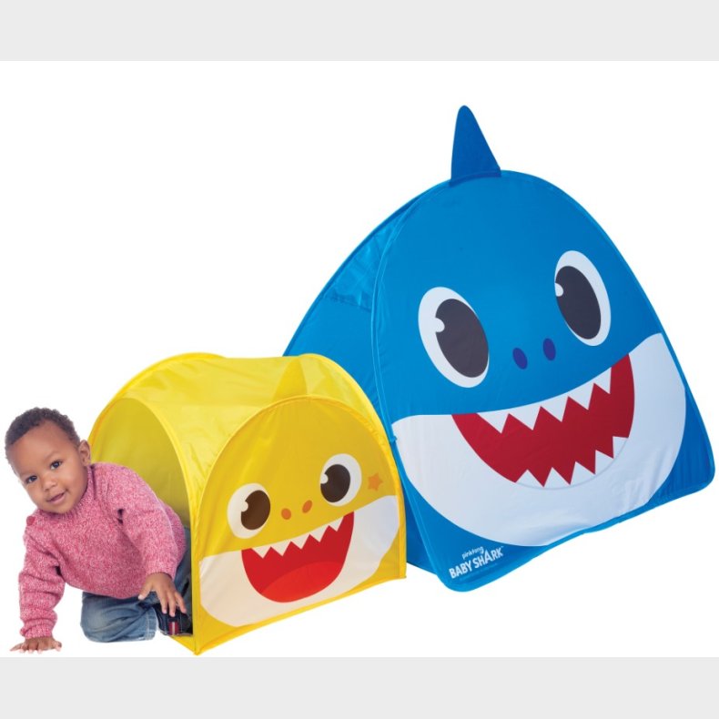 Baby Shark Pop-Op Legetelt og tunnel