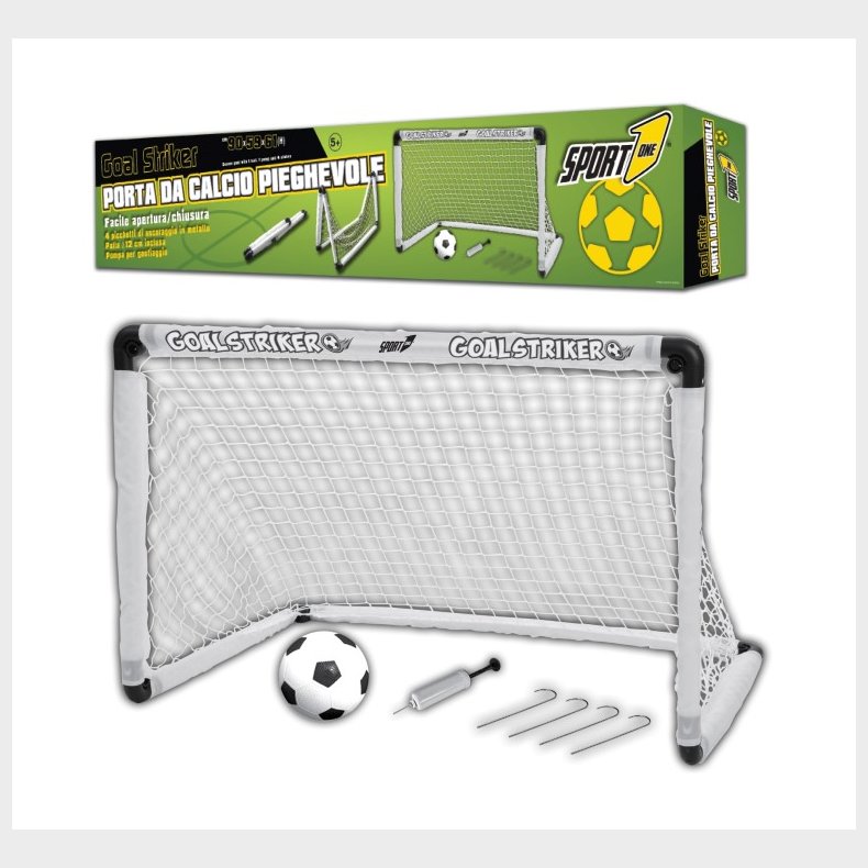 Sport1 Foldbart fodbolm�l med fodbold og pumpe