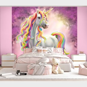 Unicorn delsten enhjrning tapet 243 x 305 cm