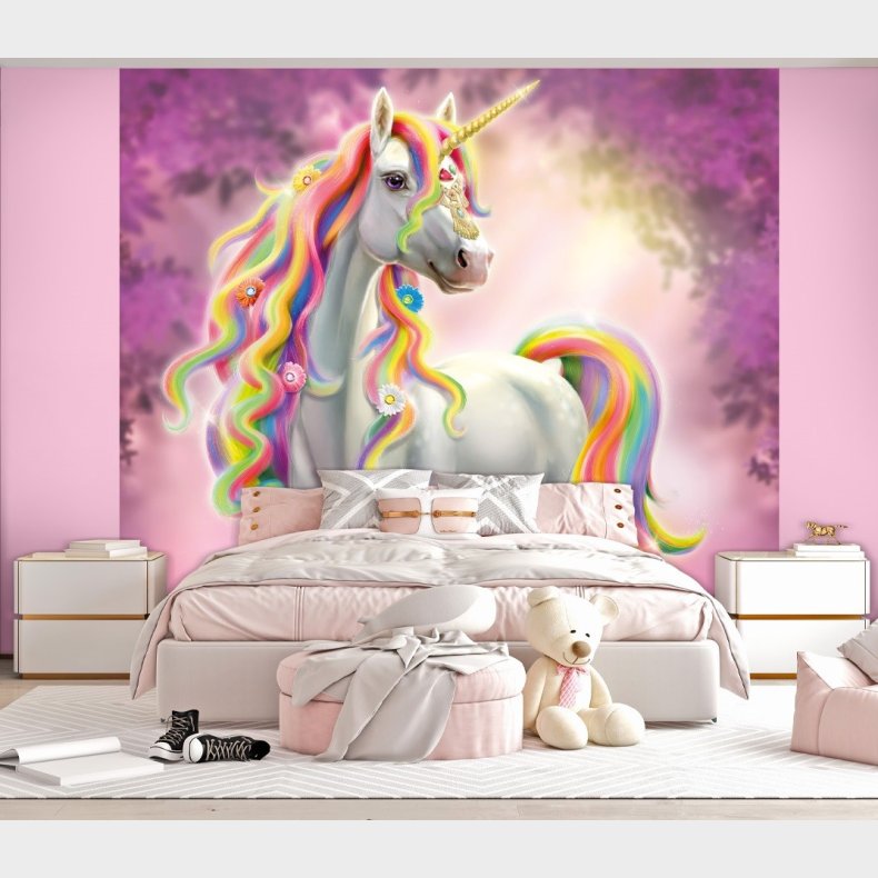 Unicorn delsten enhjrning tapet 243 x 305 cm